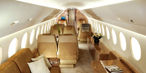 Falcon 7X view for Bahamas charter