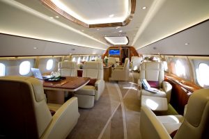 Airbus ACJ319 cabin for Bahamas charter