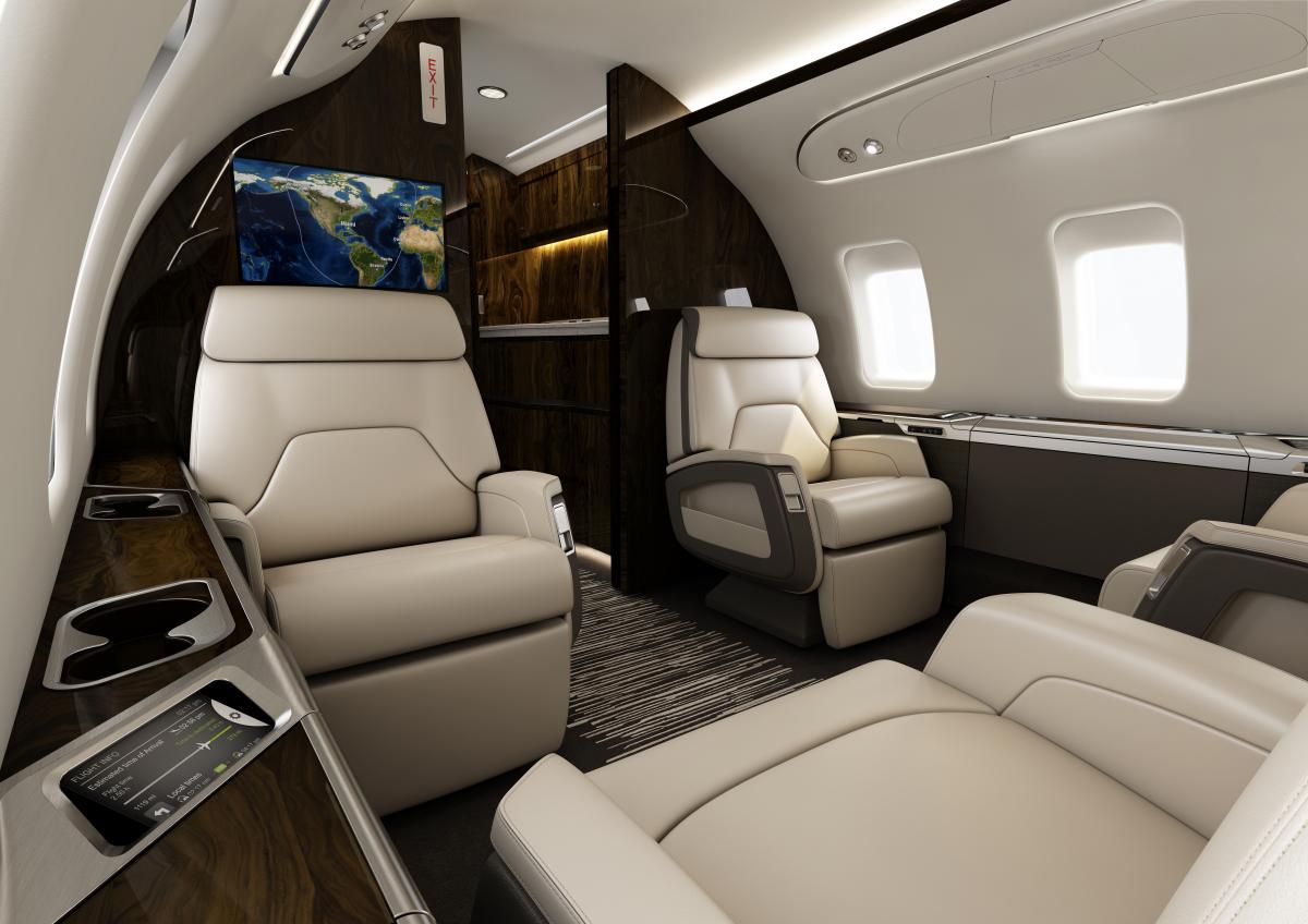 Bombardier Challenger 650 cabin for Bahamas charter