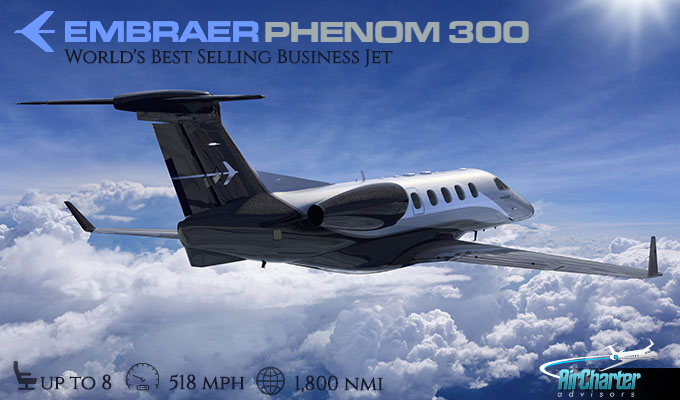 Embraer Phenom 300 super light jet private aircraft for Bahamas charter