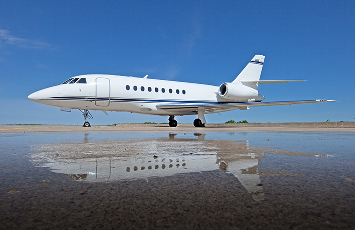 Falcon 2000 heavy jet private aircraft for Bahamas charter
