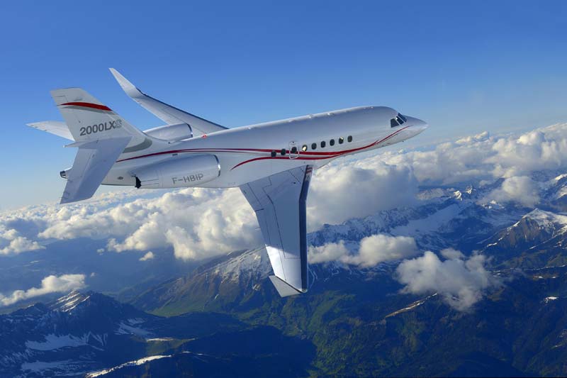 Dassault Falcon 2000LXS heavy jet private aircraft for Bahamas charter