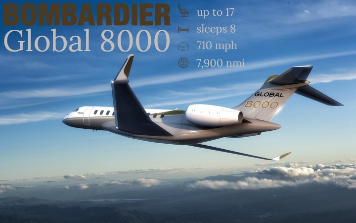 Bombardier Global 8000 long range jet private aircraft for Bahamas charter