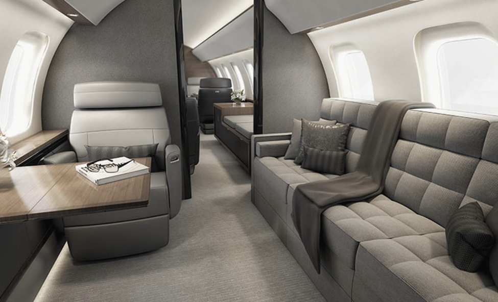 Bombardier Global 8000 cabin for Bahamas charter