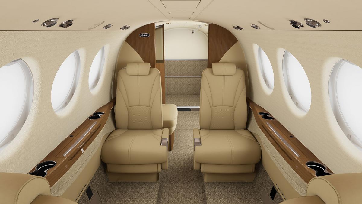 Beechcraft King Air 260 cabin for Bahamas charter