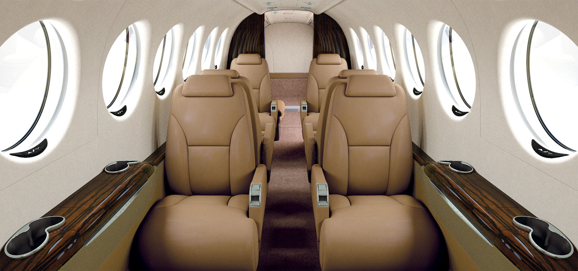 King Air 350 cabin for Bahamas charter