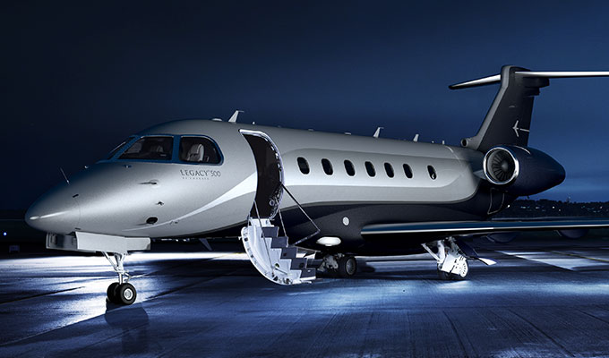 Embraer Legacy 500 cabin for Bahamas charter