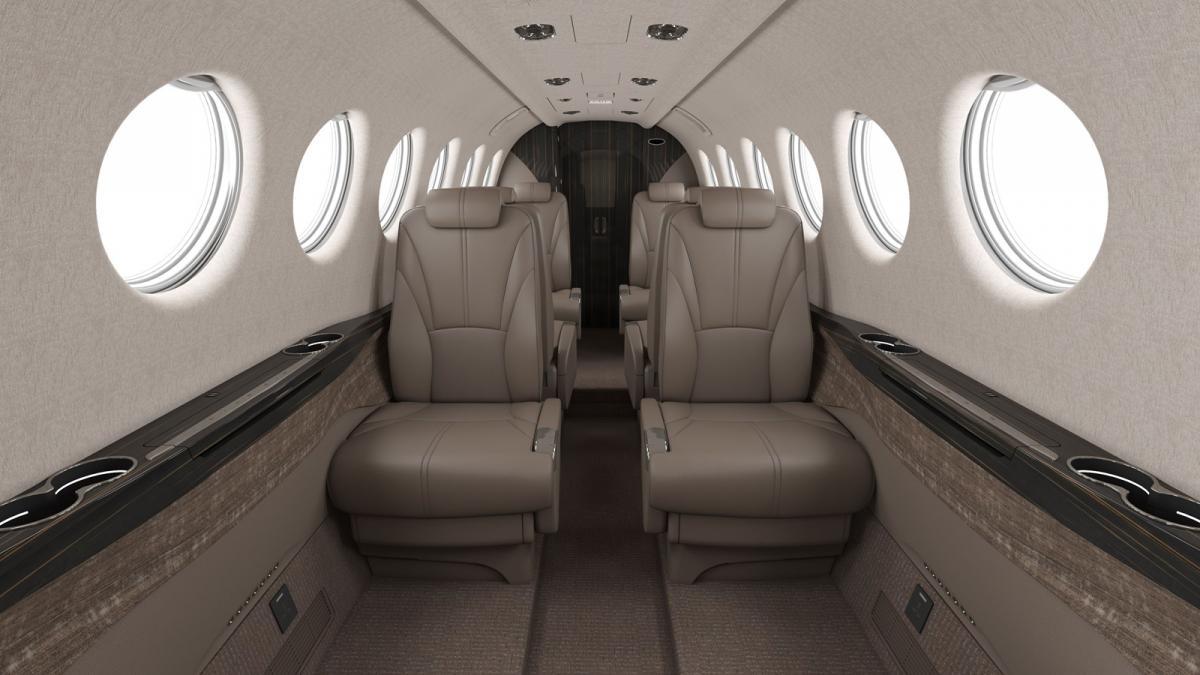 Beechcraft King Air 360 cabin for Bahamas charter